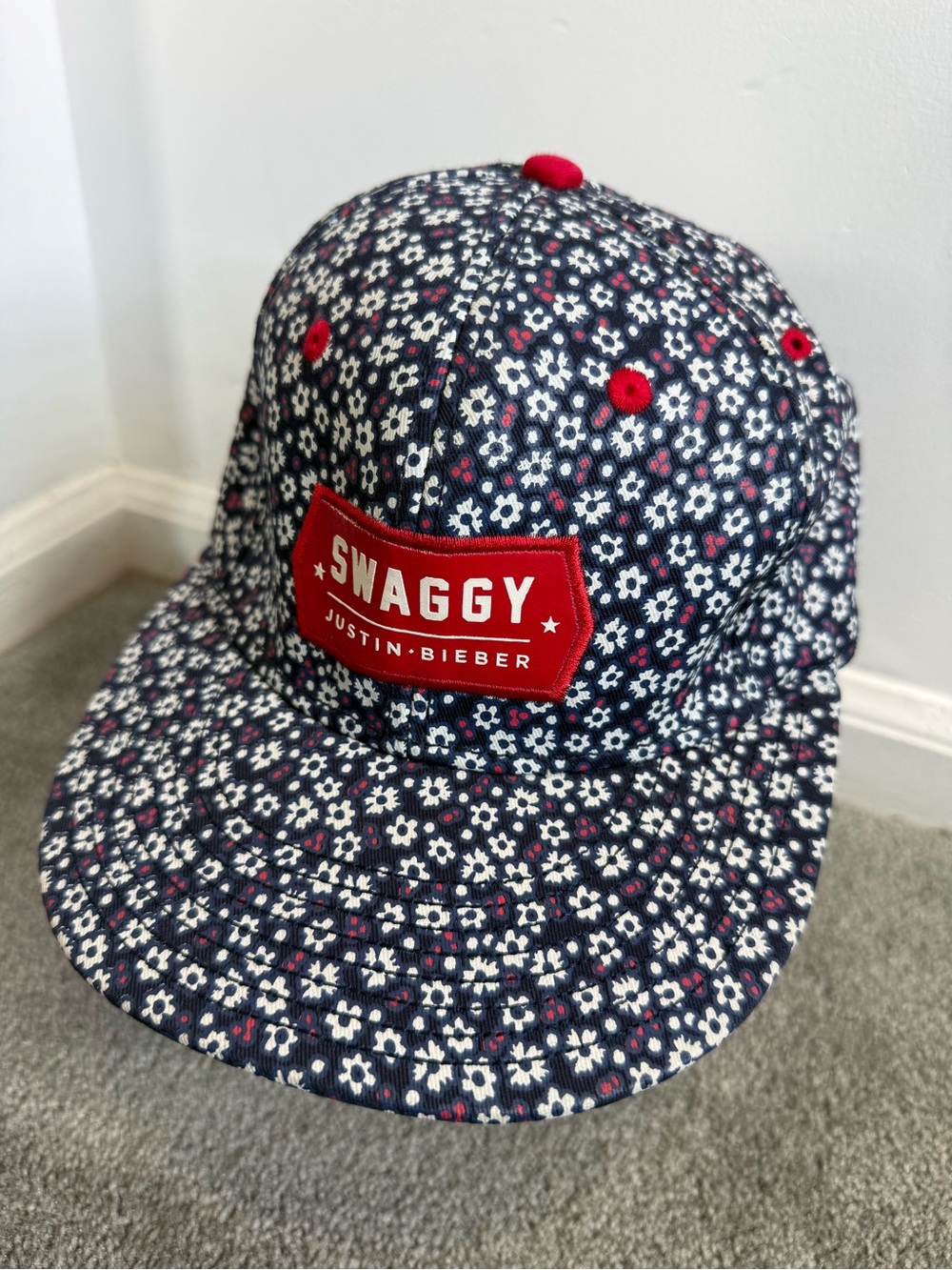 Justin Bieber Swaggy Hat Navy Floral Snapback